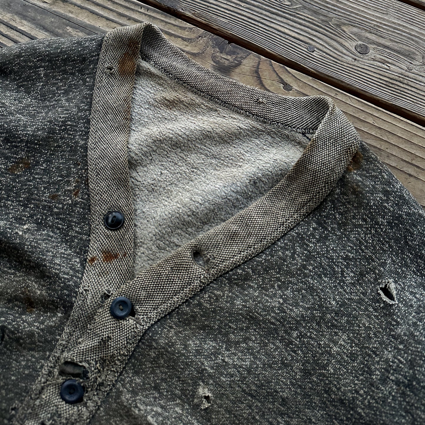 1940’s salt and pepper cardigan sweatshirt