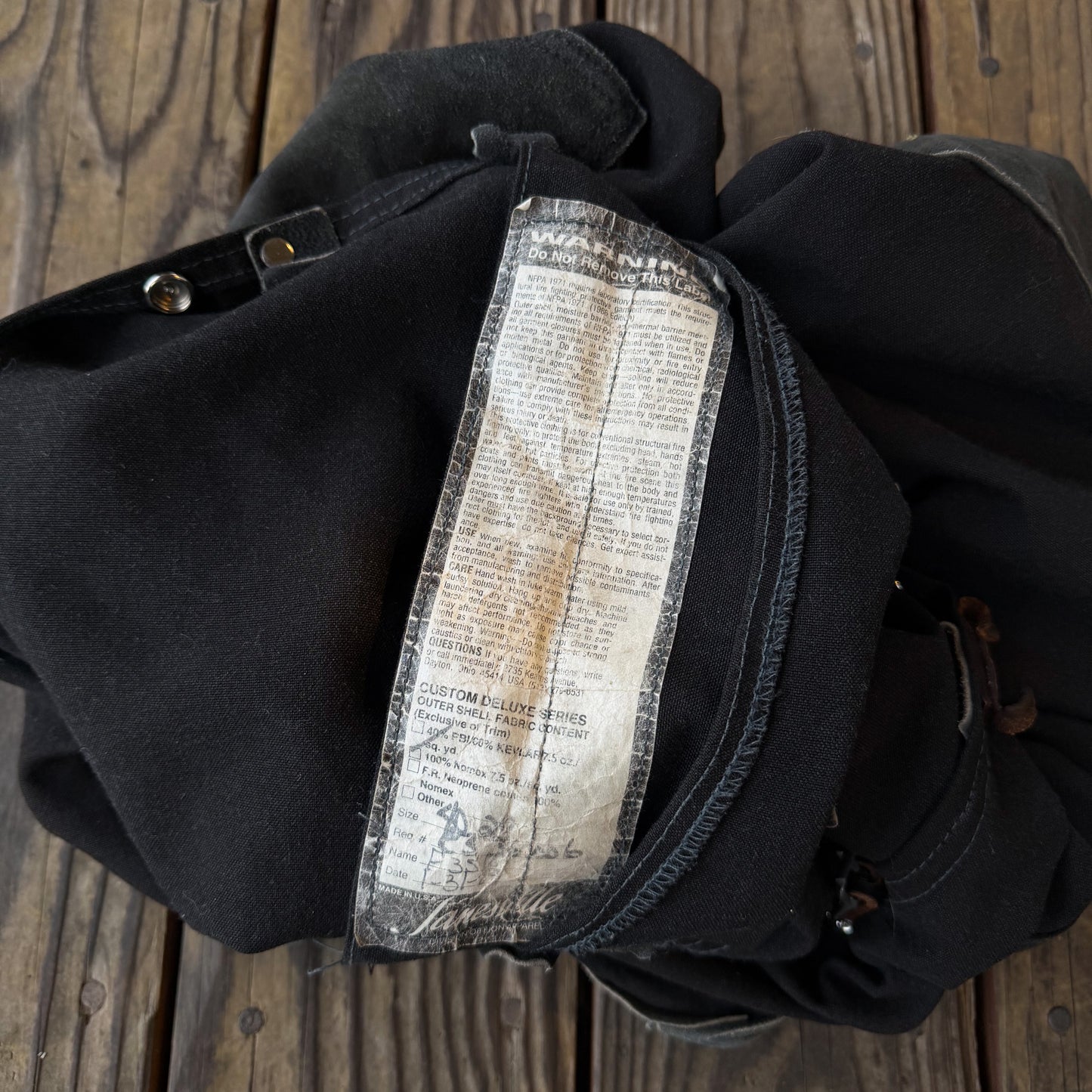 1980’s black fireman’s pants