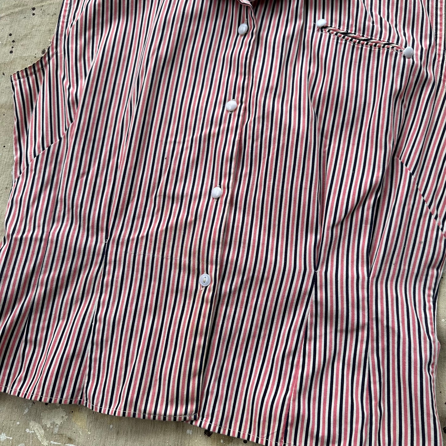 1940’s black and pink striped blouse