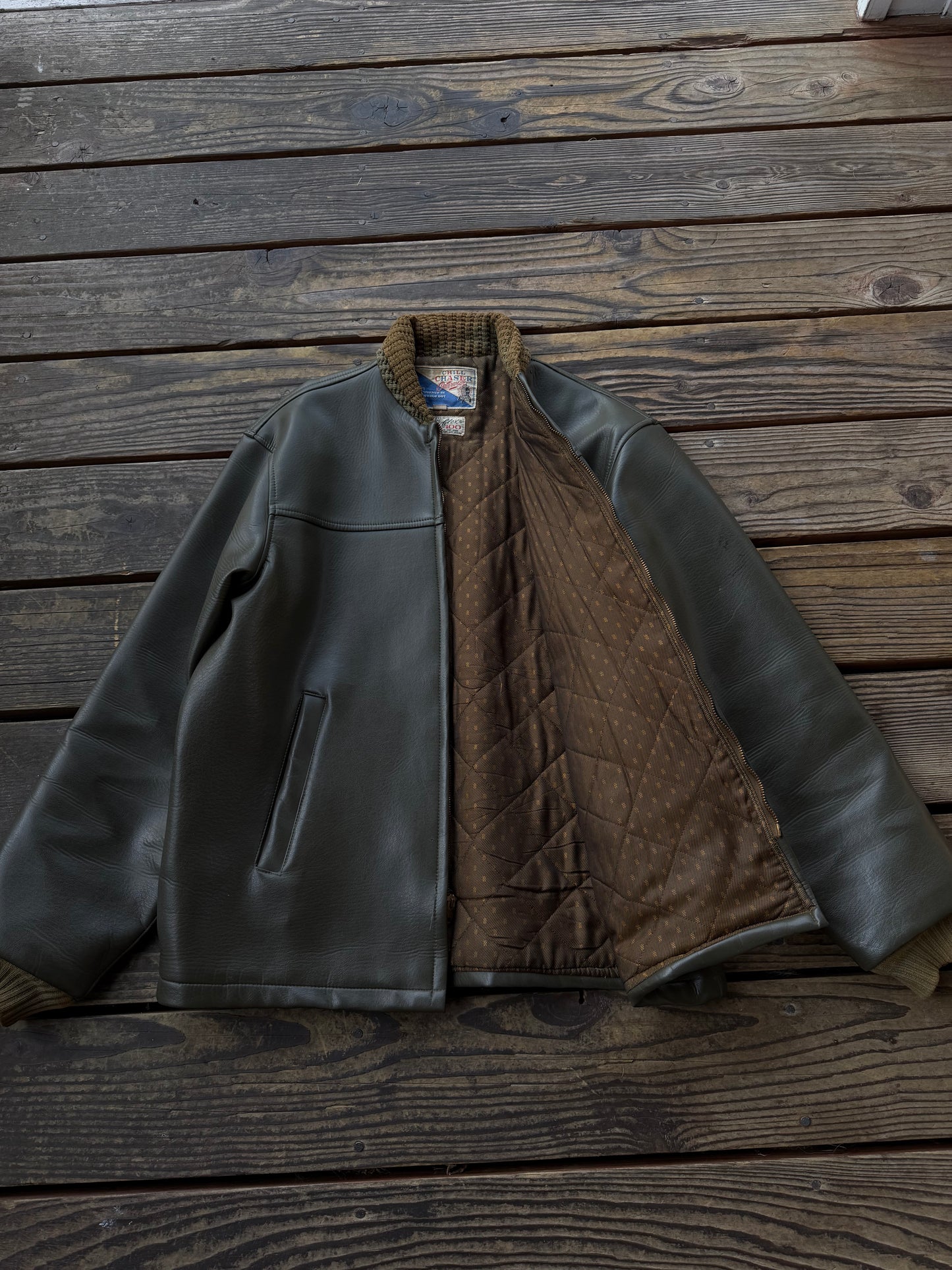1960’s green vinyl leather clicker jacket