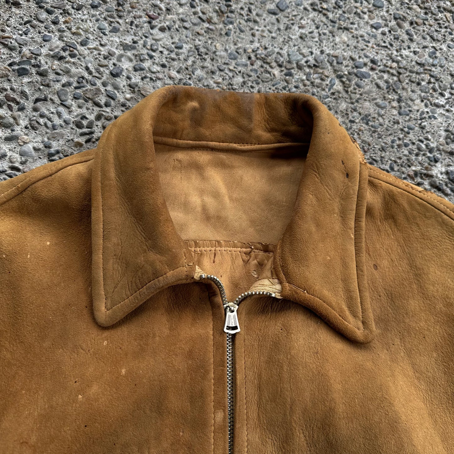 1930’s cropped style suede leather jacket