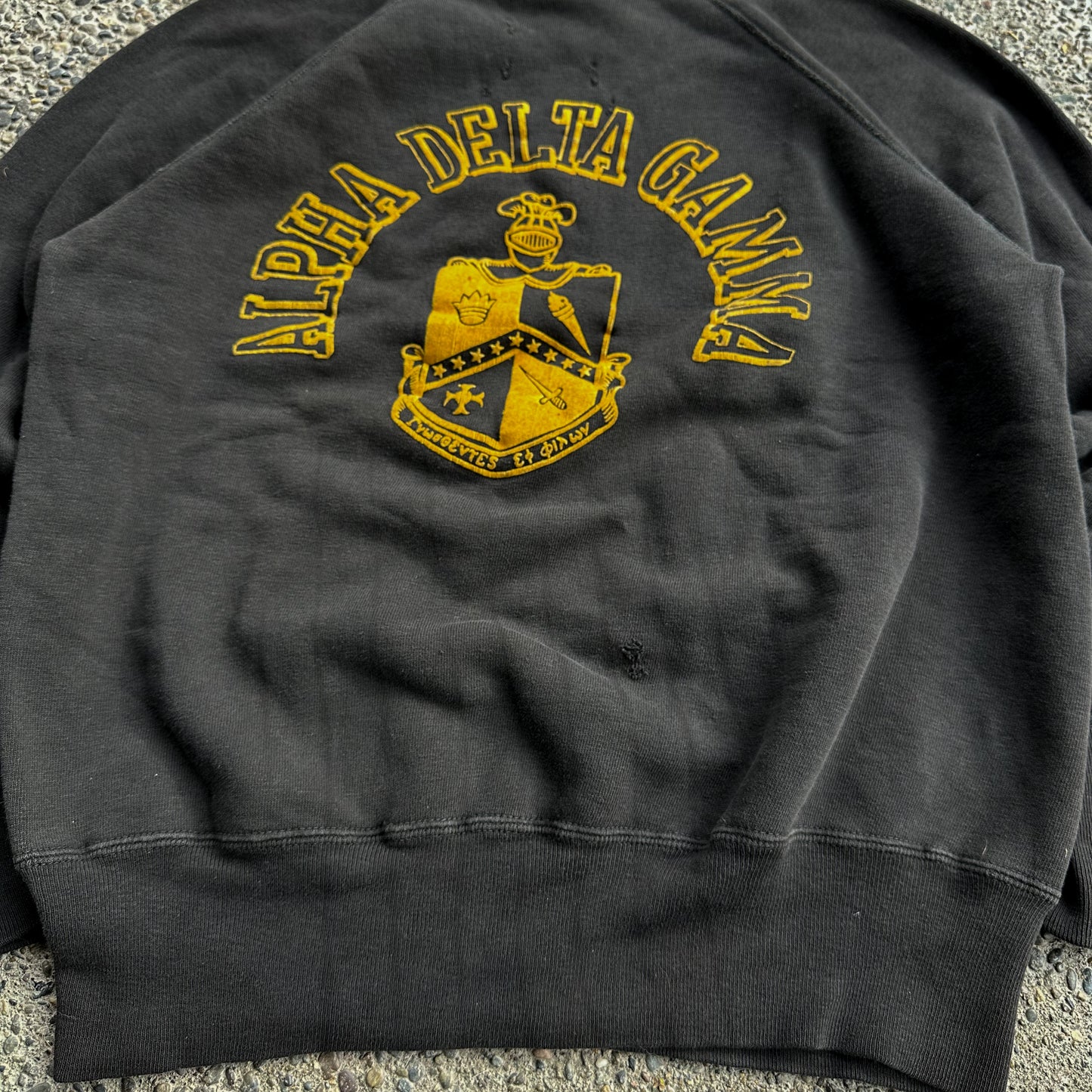 1950’s black flock print frat sweatshirt