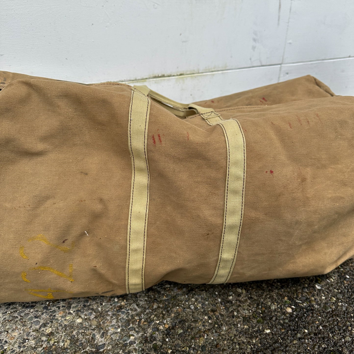 Handmade ww2 stenciled duffle bag