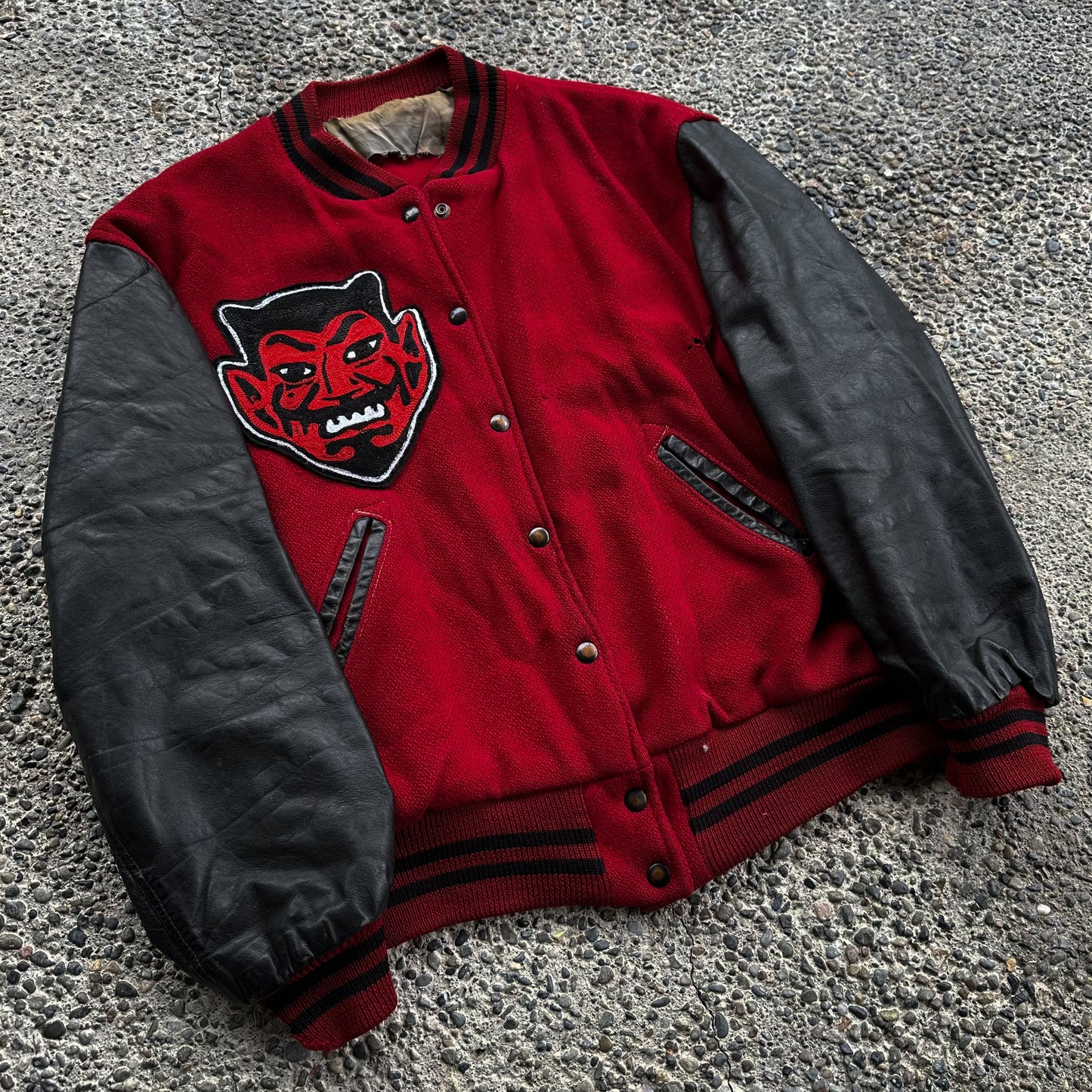 50’s/60’s varsity jacket with custom chainstitch Devil