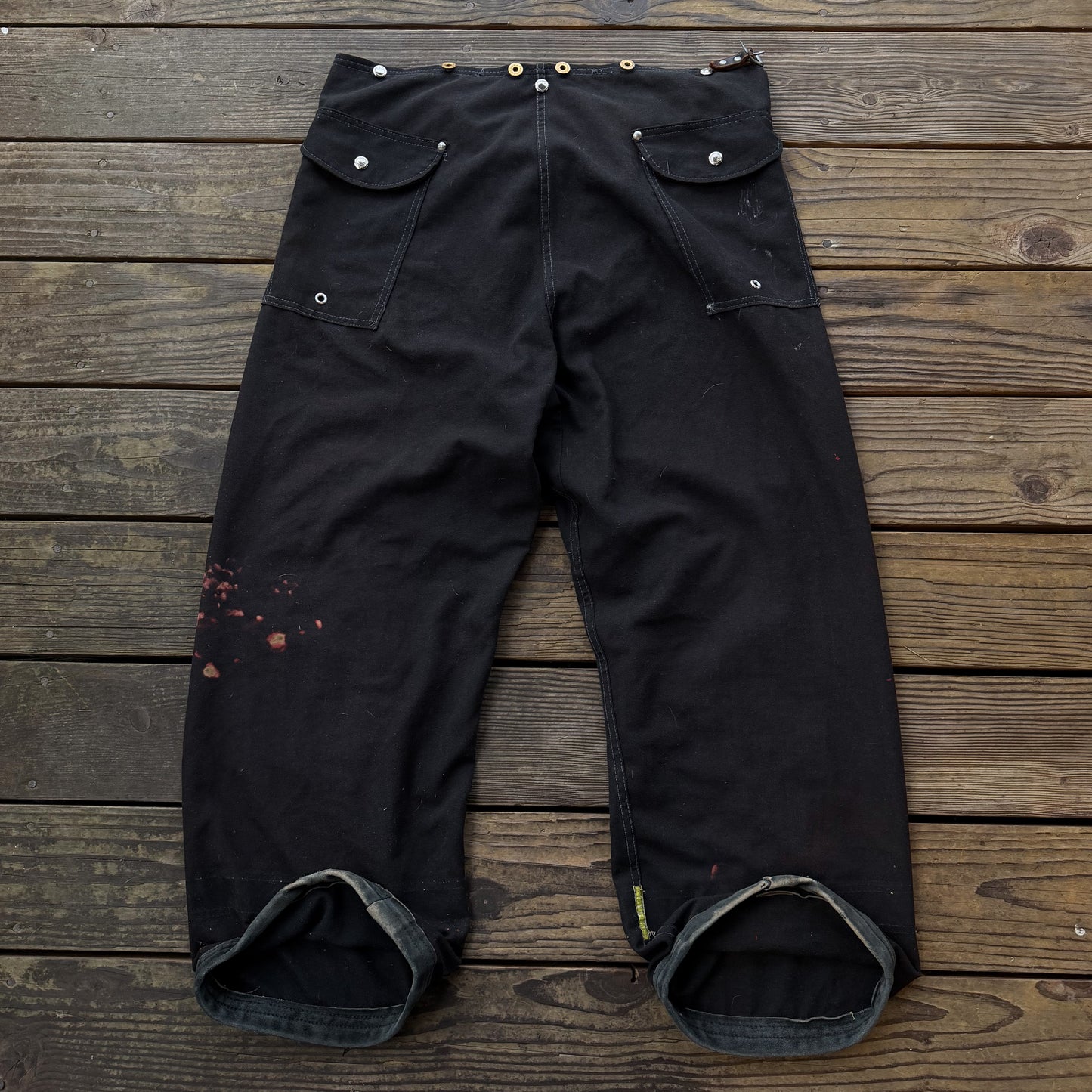 1980’s black fireman’s pants