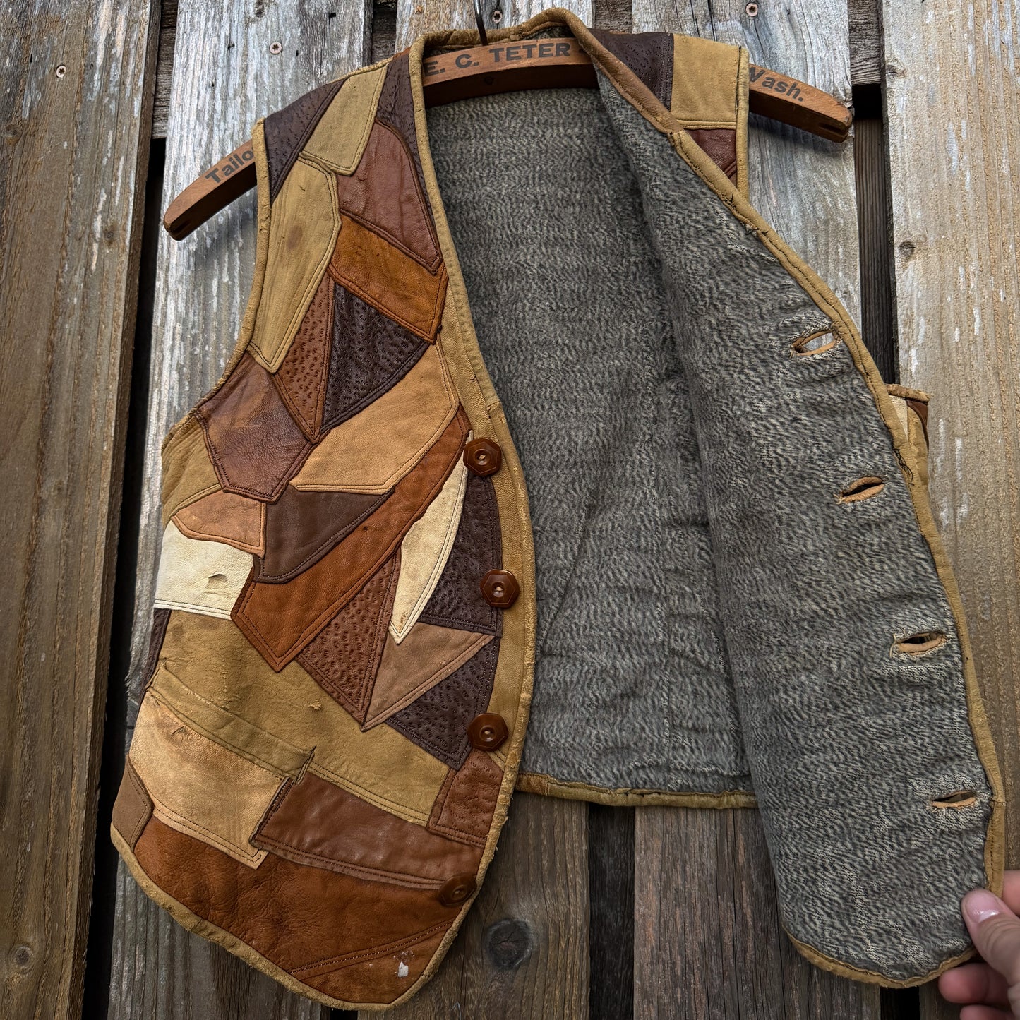 1930’s leather patchwork vest