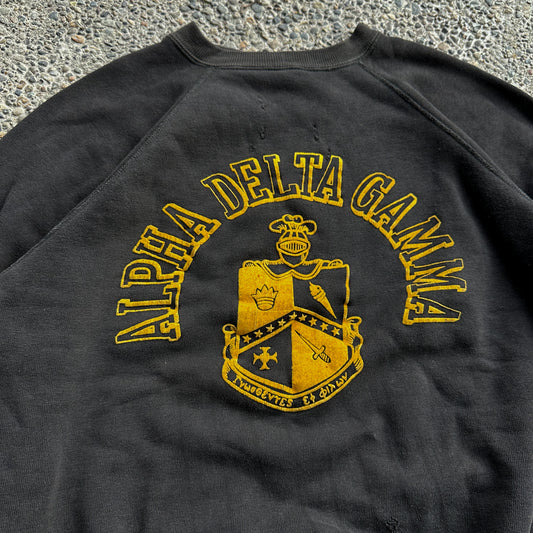 1950’s black flock print frat sweatshirt