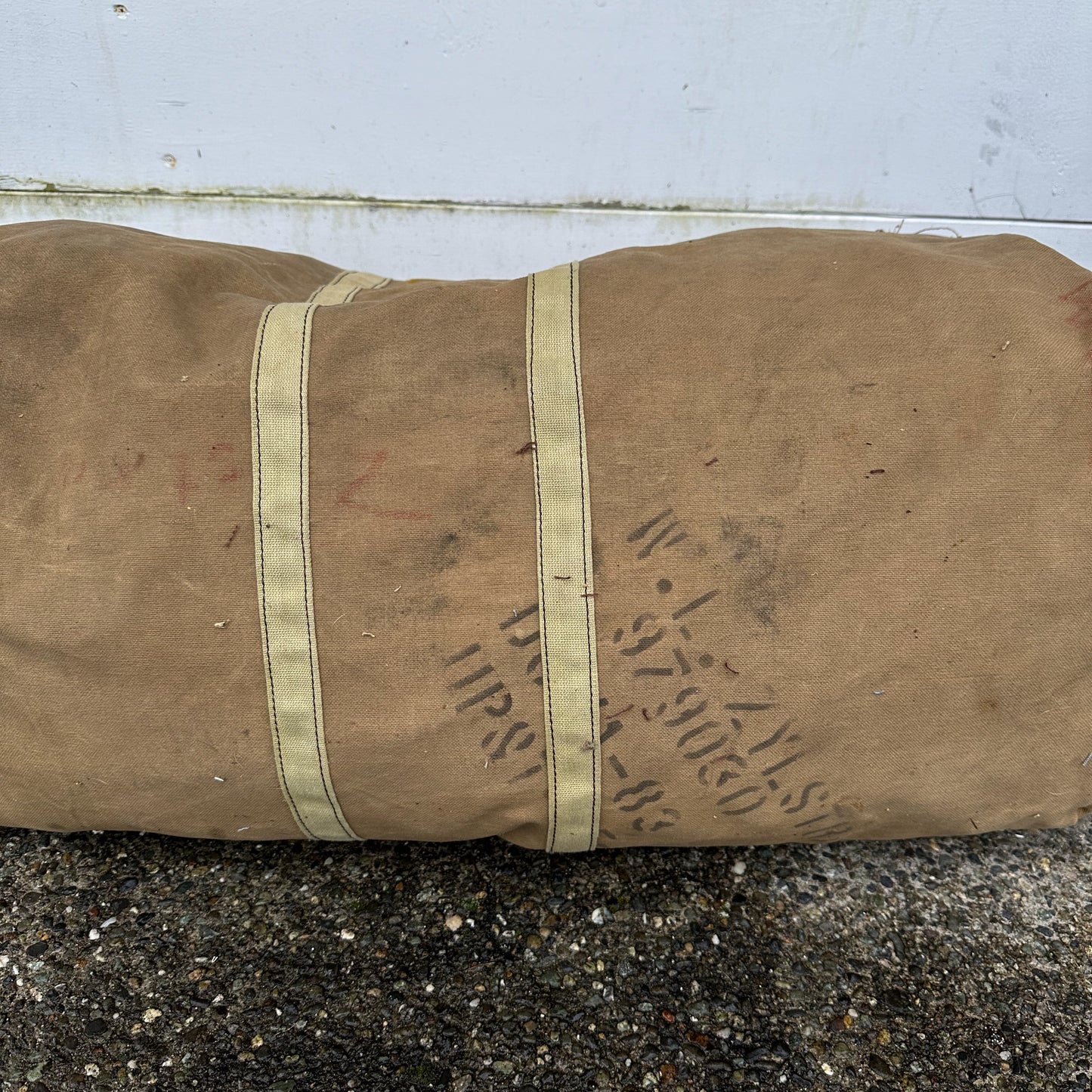 Handmade ww2 stenciled duffle bag