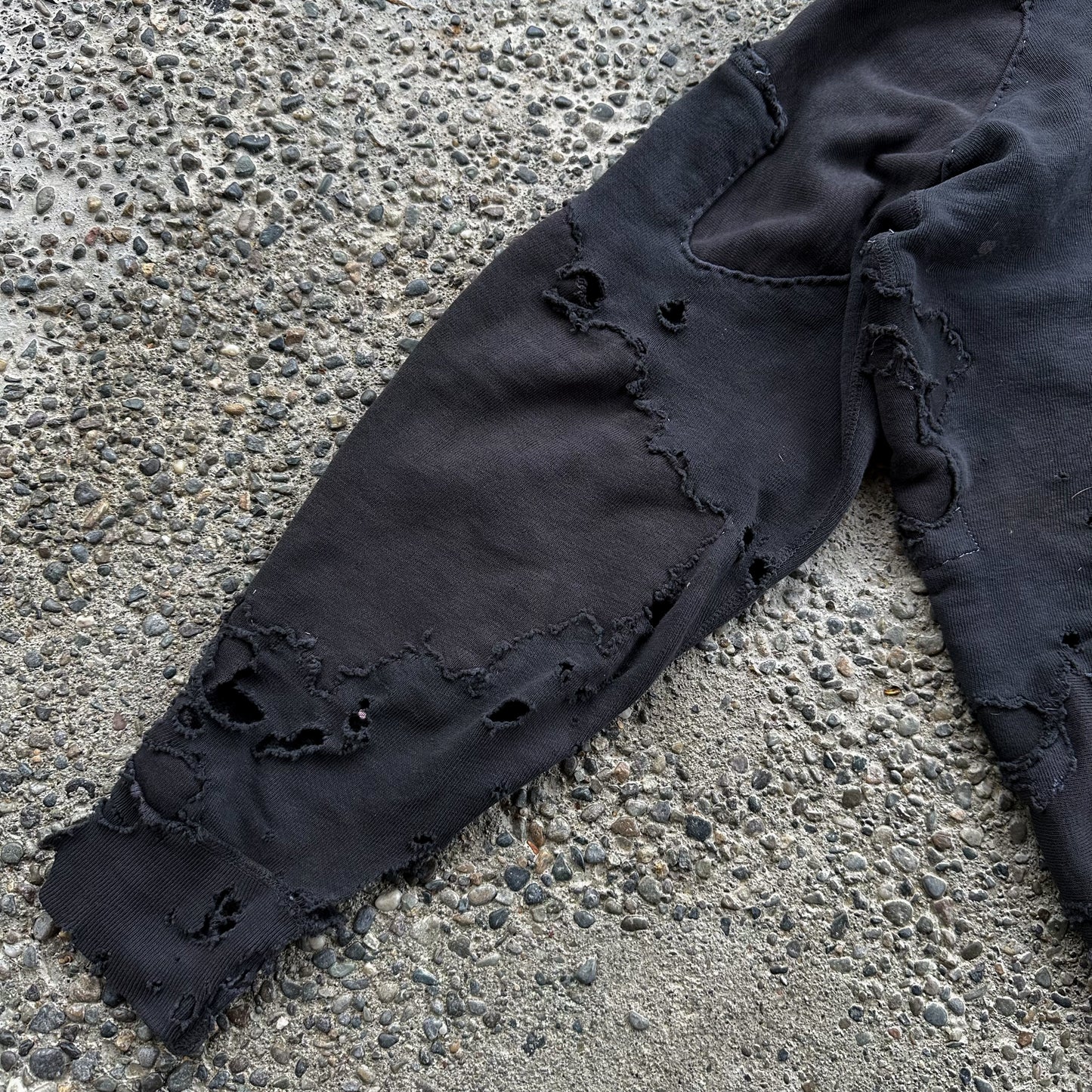 Heavily repaired 1950’s overdyed black hoodie