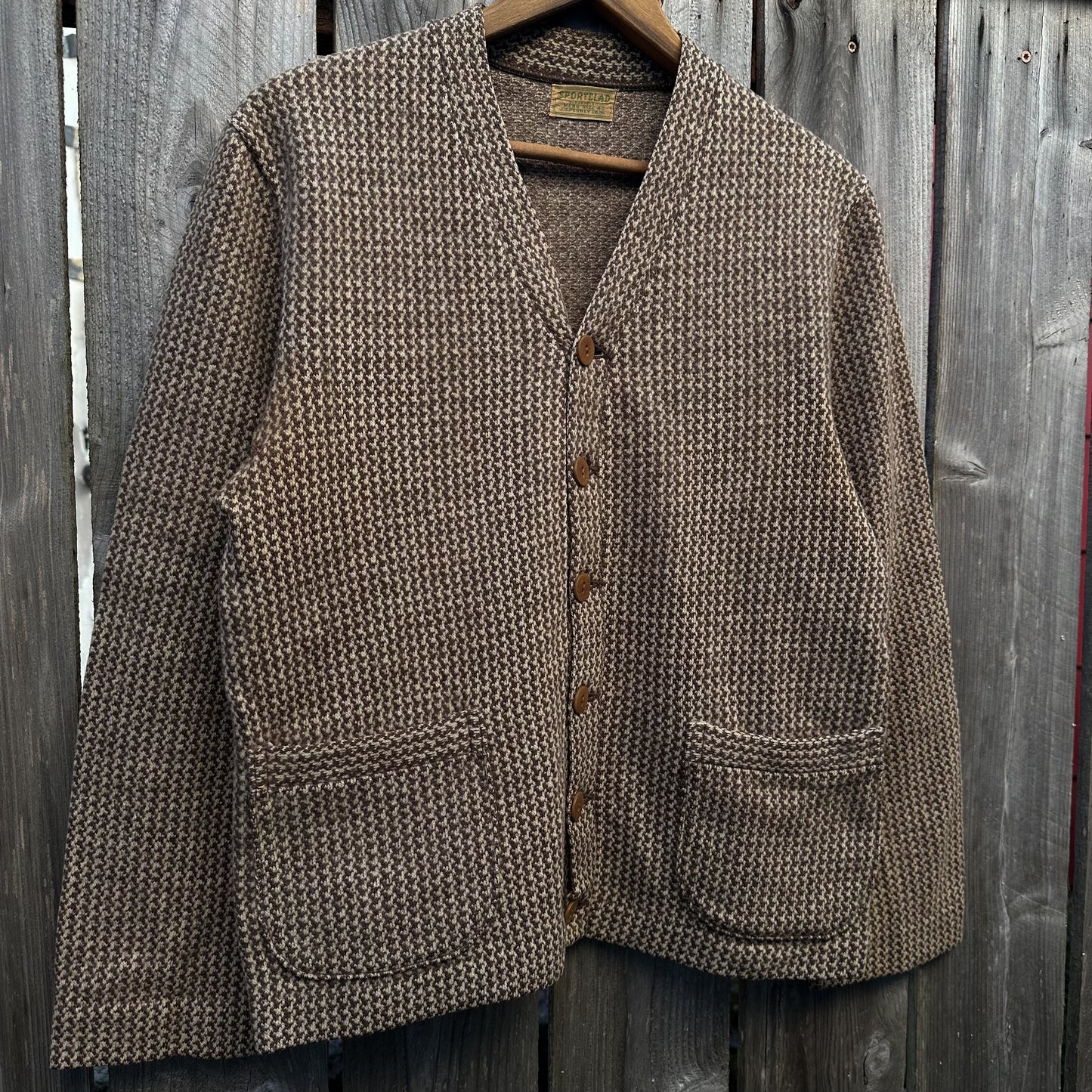 1940’s houndstooth wool cardigan