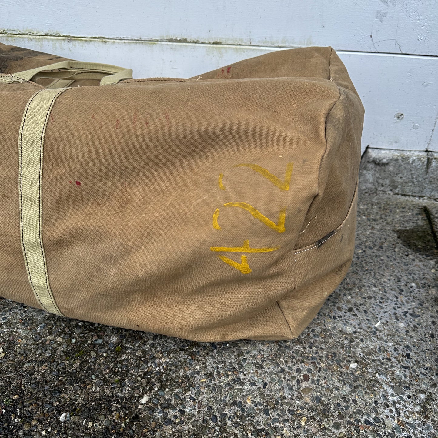 Handmade ww2 stenciled duffle bag