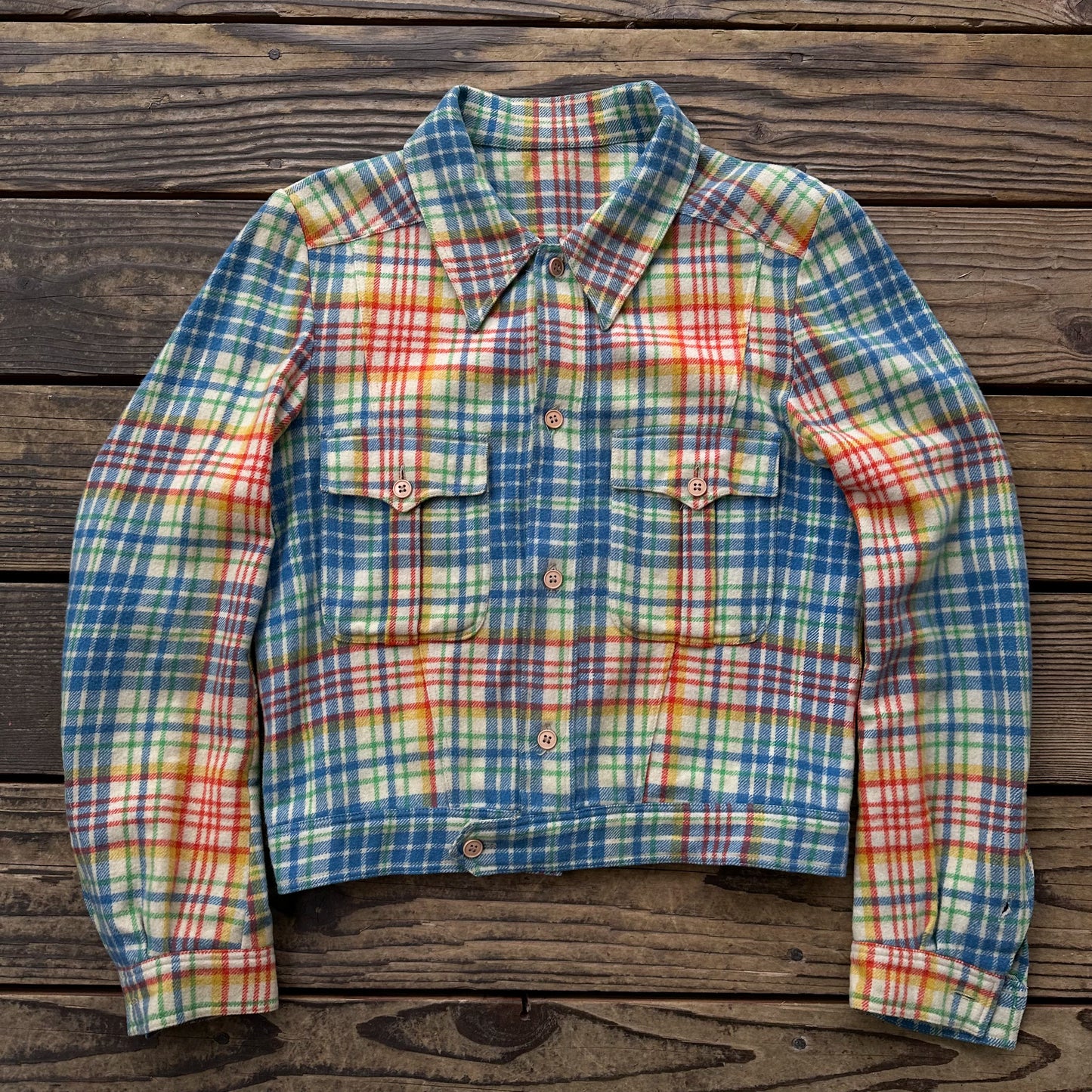 1940’s colorful plaid Ike jacket