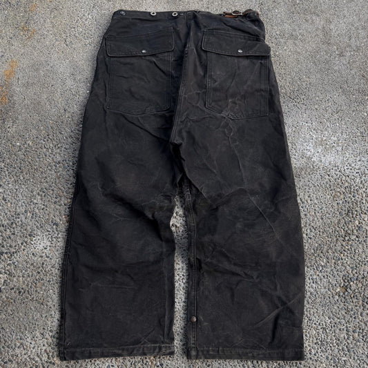 1950’s black canvas fireman turnout pants