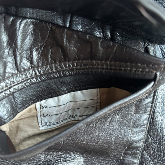 1950’s belted back brown leather jacket