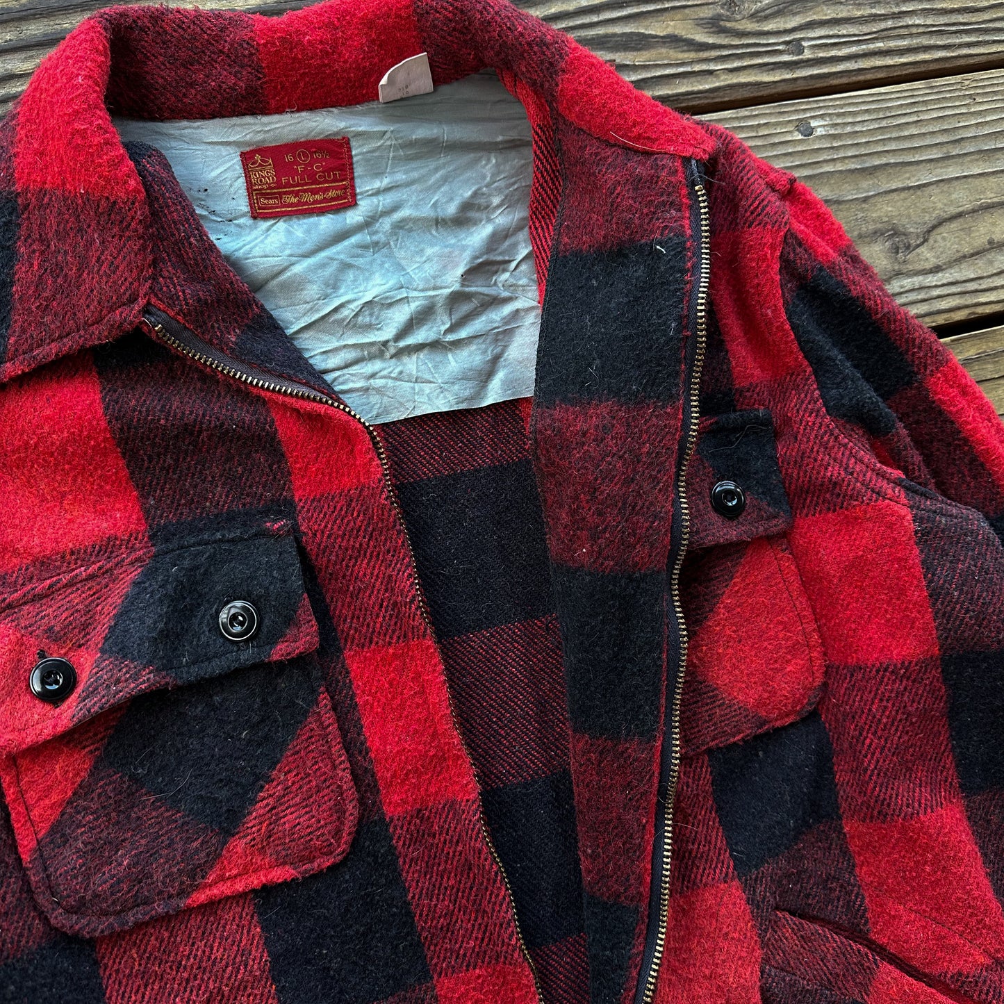 1970s king road buffalo plaid jacket