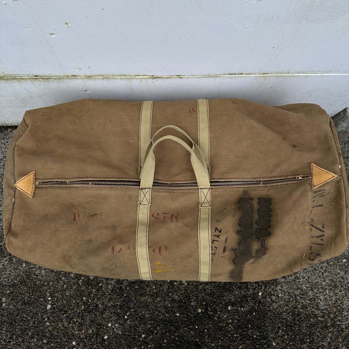 Handmade ww2 stenciled duffle bag