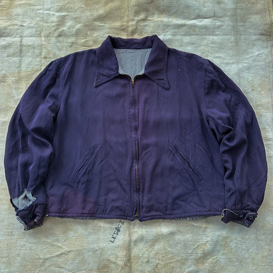 1950’s reversible purple and houndstooth gab jacket