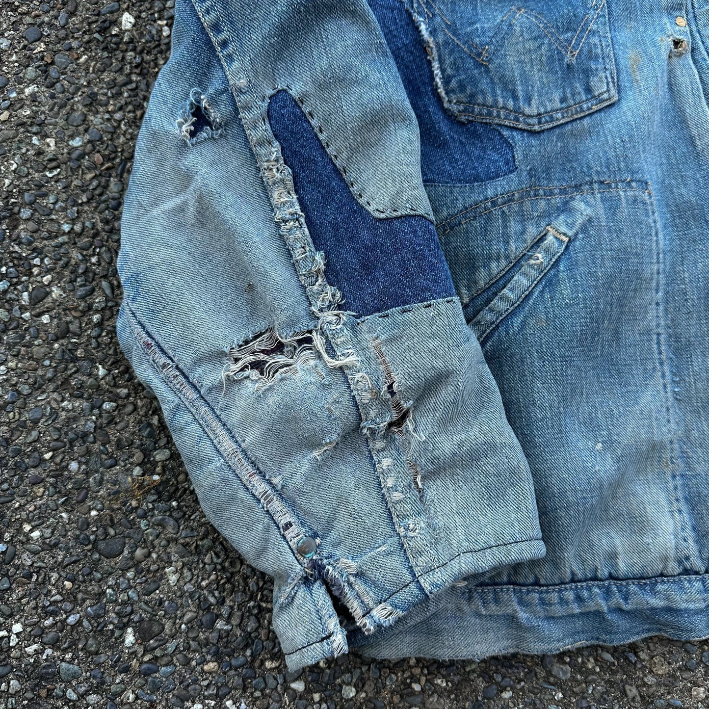 1960’s wrangler blue bell repaired denim jacket