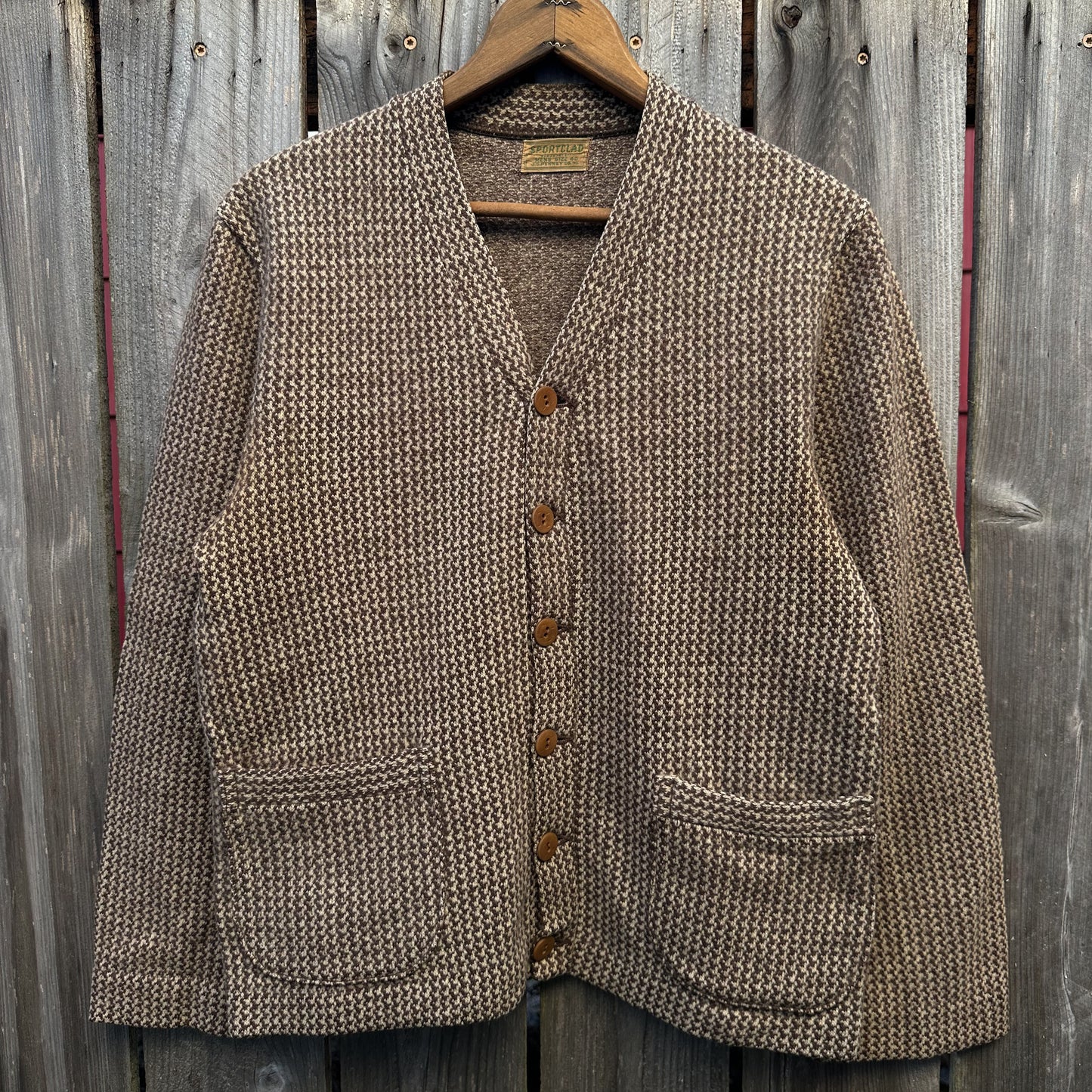 1940’s houndstooth wool cardigan