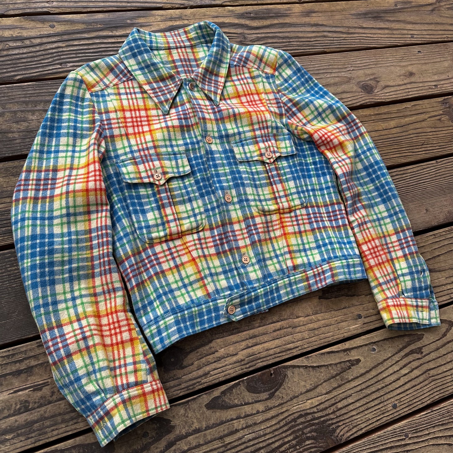 1940’s colorful plaid Ike jacket