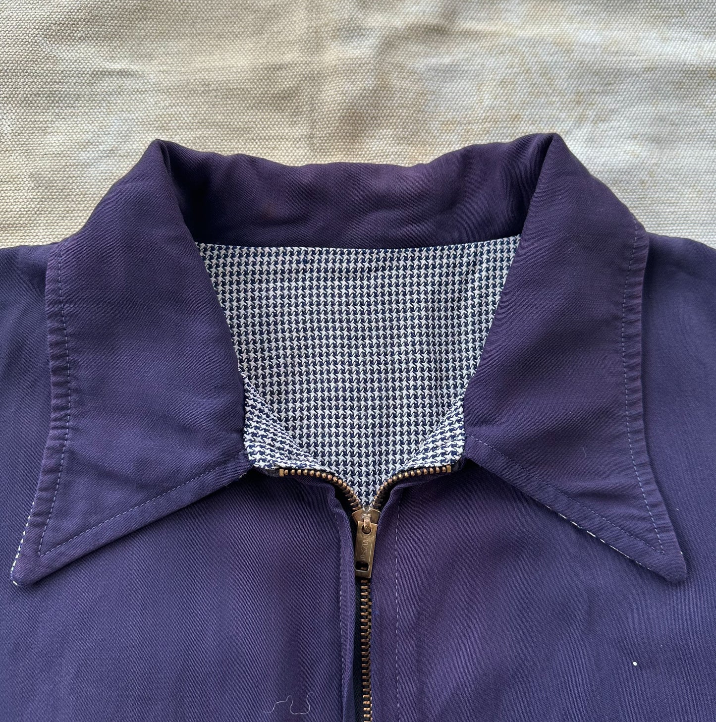 1950’s reversible purple and houndstooth gab jacket