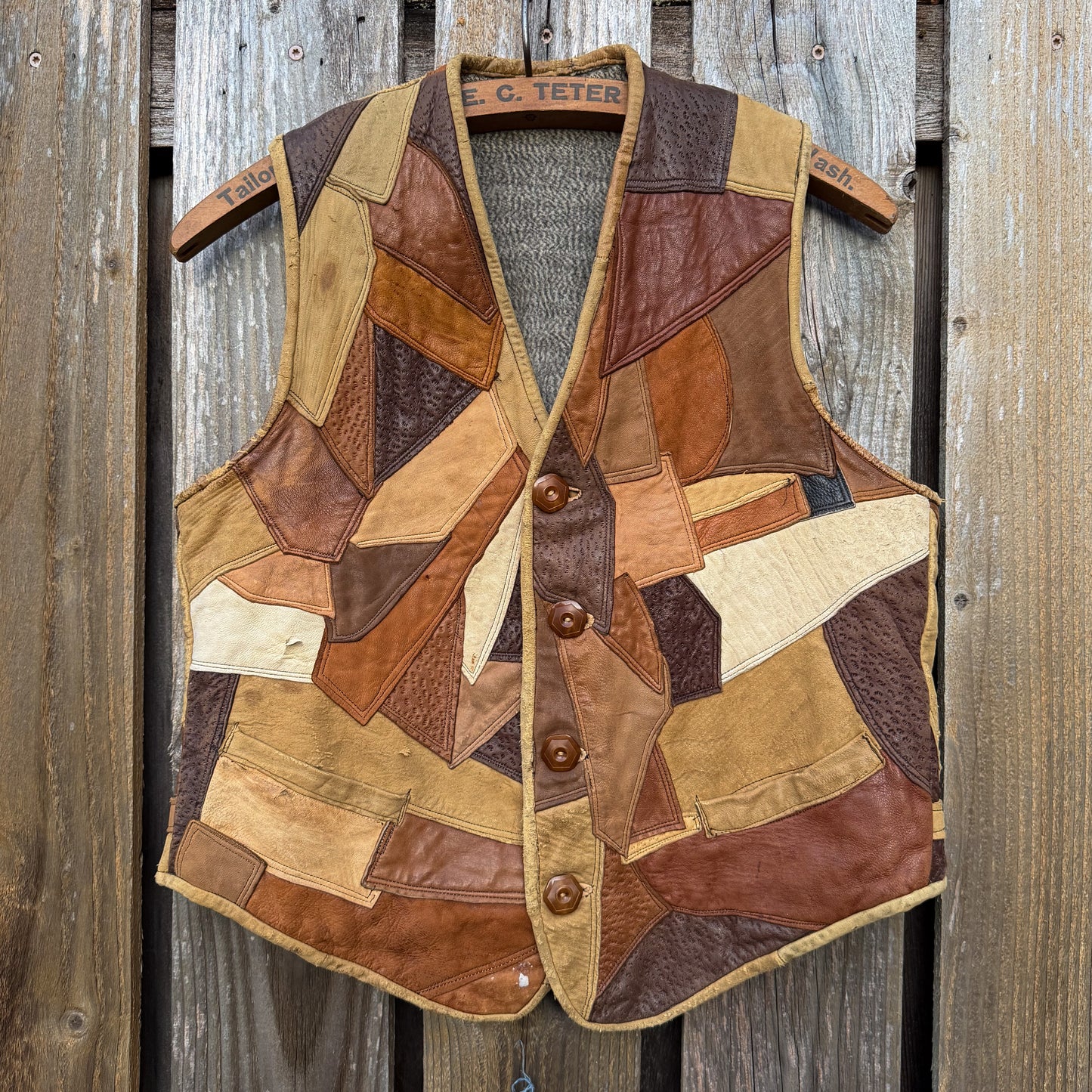 1930’s leather patchwork vest
