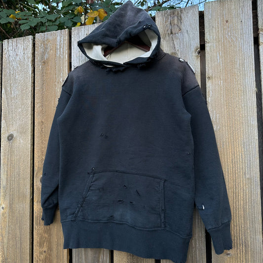 Reproduction faded black thermal hoodie