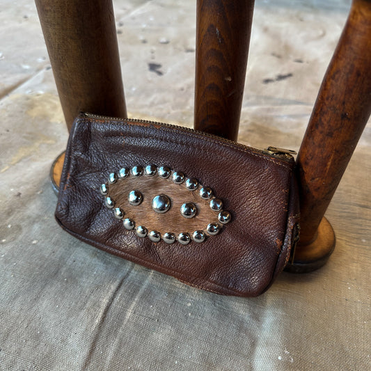 1950’s studded goatskin tobacco pouch wallet