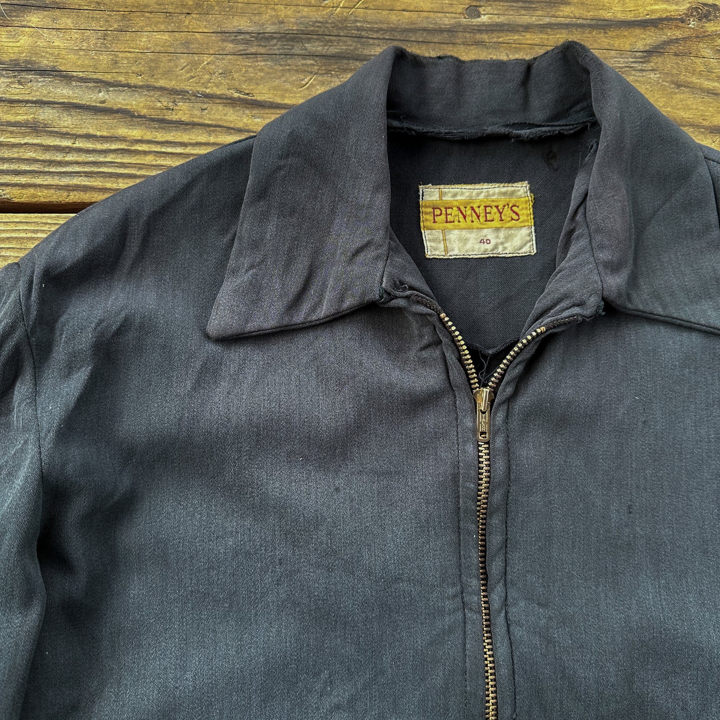 1950’s black overdyed and faded gabardine jacket